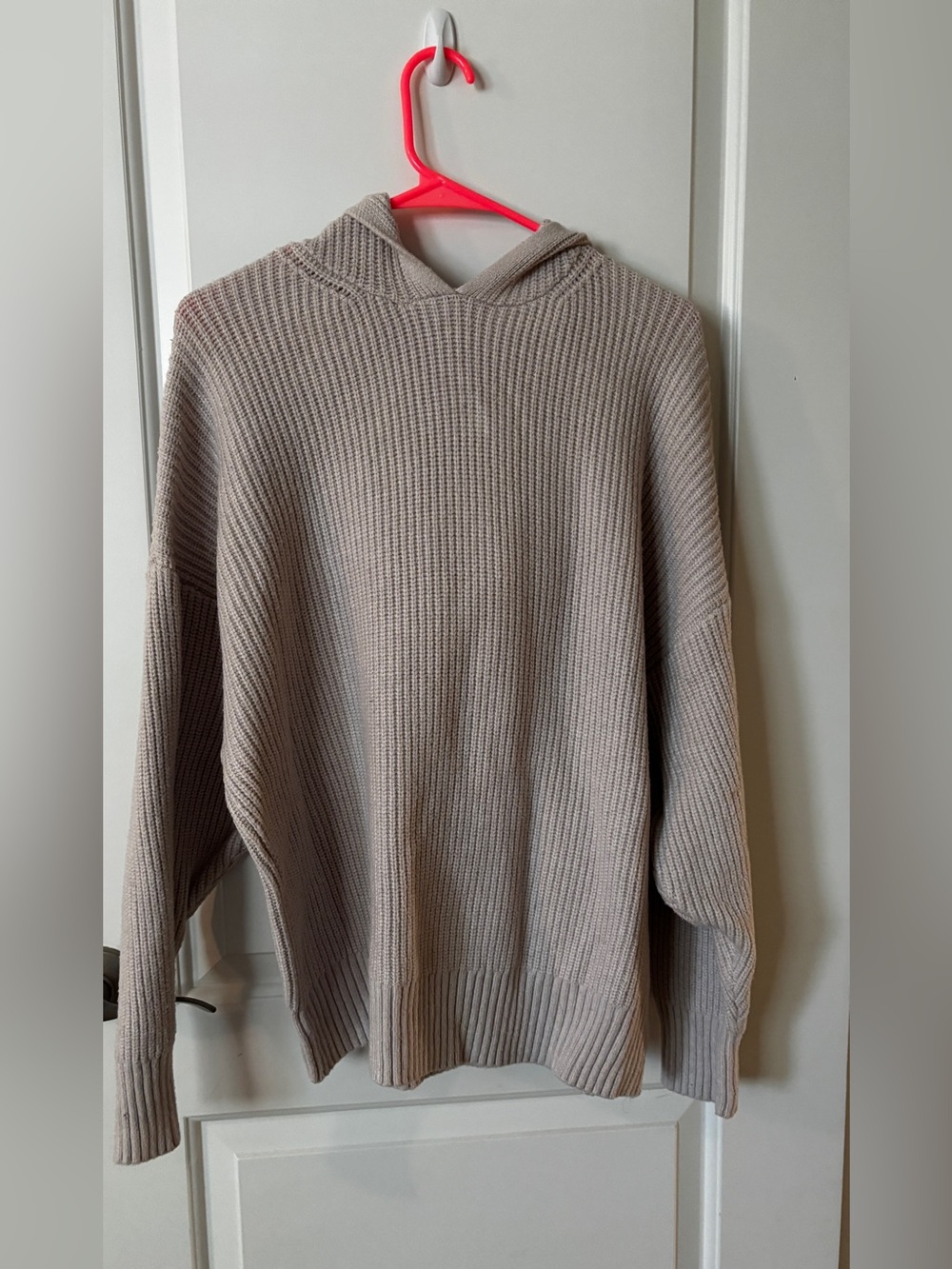 Women’s Taupe Knit Hoodie Sweater